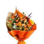 Amber Esintisi – Turuncu Sprey Gül Buketi - 1