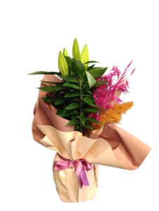 Pembe Pakette Kokulu Lilyum Çiçeği