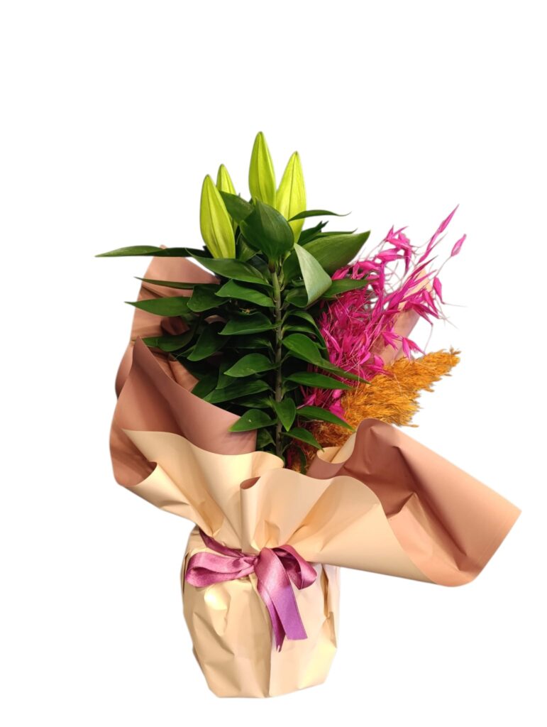Pembe Pakette Kokulu Lilyum Çiçeği