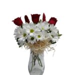 Kırmızı & Beyaz Aşk Papatya ve Güller - 1