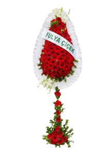Kırmızı Gerbera ve Beyaz Gladiyo Görkemli Açılış Çelengi